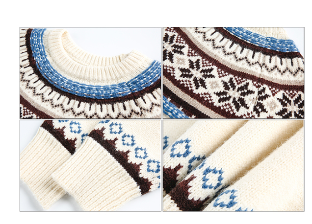 Women's Round Neck Sweater Thickening Warm and Loose