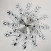 1pc Silent Home Clock - Creative Crystal Bead Decorative Wall Clock in European Style