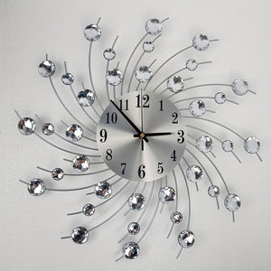 1pc Silent Home Clock - Creative Crystal Bead Decorative Wall Clock in European Style