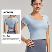 Semi-Fixed Chest Pad Breathable Fitness T-shirt