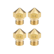 Replacement 3D Printer Nozzles, 0.4 mm Diameter, M7 Thread, Pack of 4