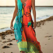 Womens Sleeveless Casual Printed Dress
