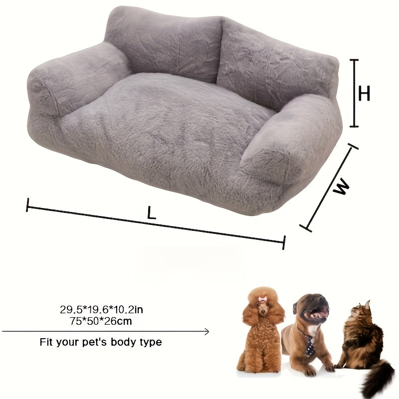 Extra Large All-season Warm Dog Bed & Cat Bed - Thickened Plush Pet Sofa Bed With Soft Cushioned Surface, Spacious Indoor Dog Cage Mat For Large Breeds, Cozy Durable Pet Bed For Dogs And Cats,