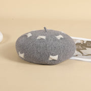 Kids' Warm Wool Beret with Painter Bow