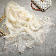 Elegant Silk Embroidered Scarf for Women