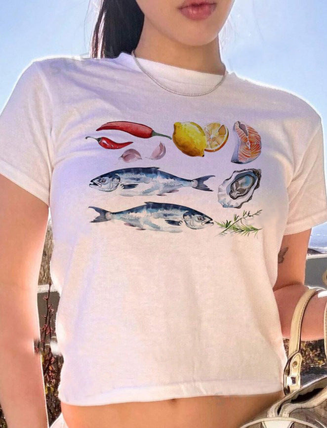 Chic Letter Print Short-Sleeve Women's T-Shirt