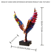 Graffiti resin phoenix sculpture for home and garden decor