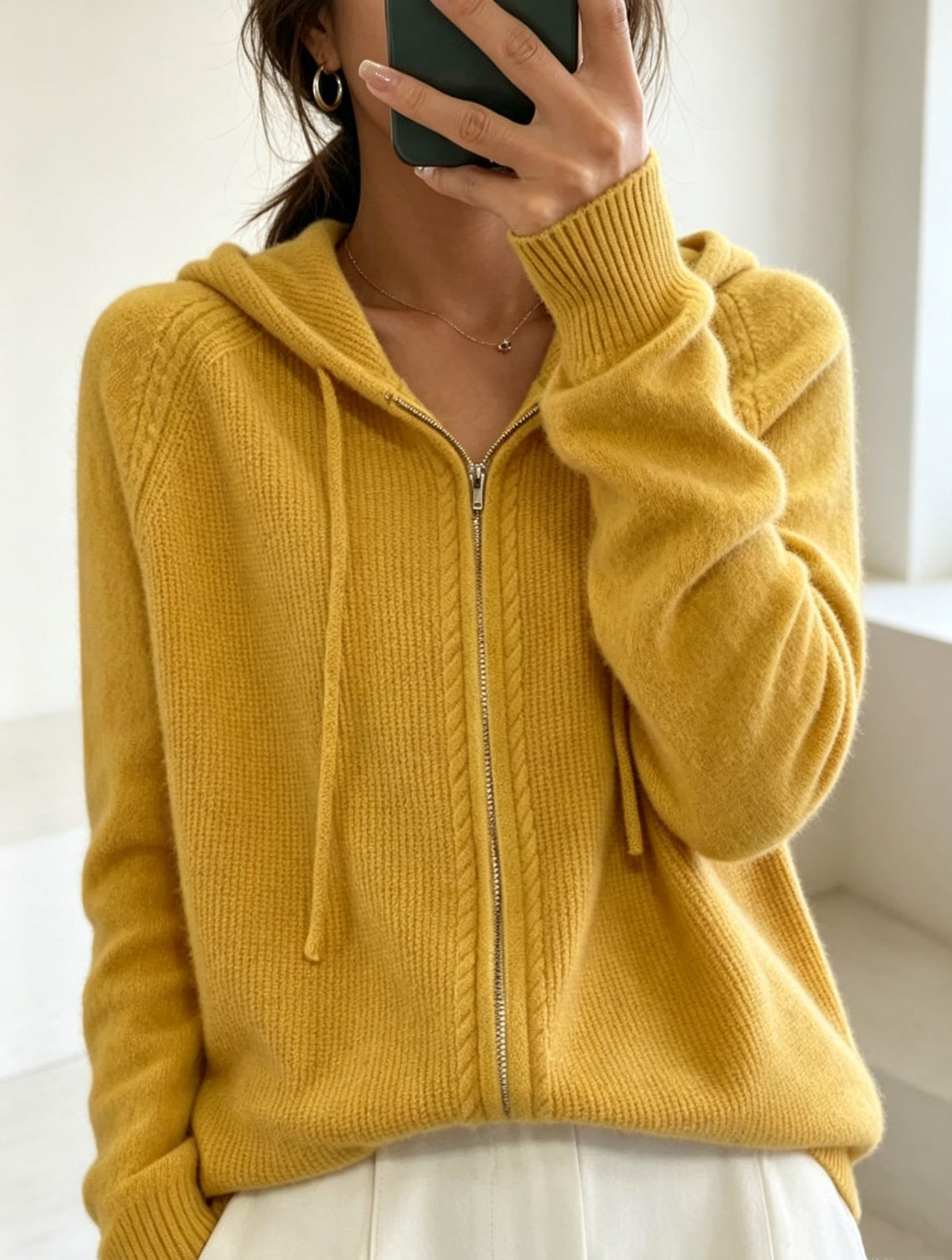 Womens Faux-wool Cardigan Loose-fit Sweater Jacket