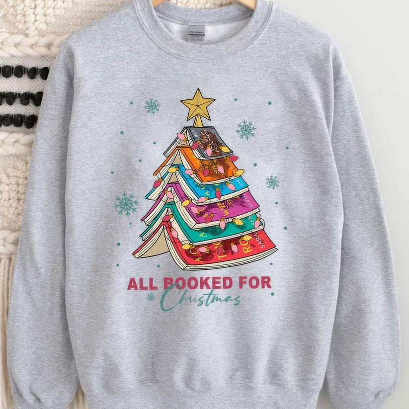 Festive Christmas Letter Print Casual Round Neck Sweater