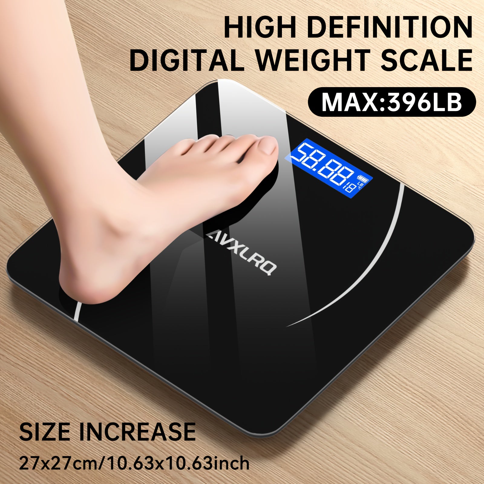 Weight Scale Electronic Scale, 396 Pound Digital Bathroom Scale, High-precision Weight Scale With LCD High-definition Display Screen And Temperature Display , Ultra Wide Platform, High-precision...