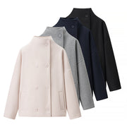 Women's Short Stand Collar Woolen Coat
