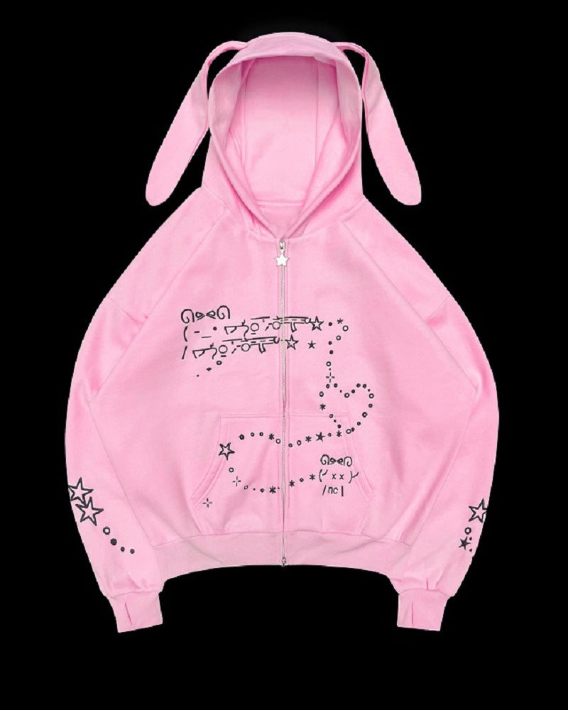 Cosy Unisex Cartoon Loose Hoodie for Casual Streetwear