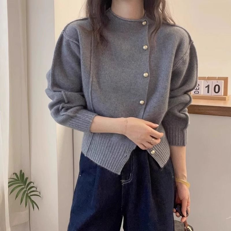 Womens Warm Figure-flattering Knitted Base Sweater