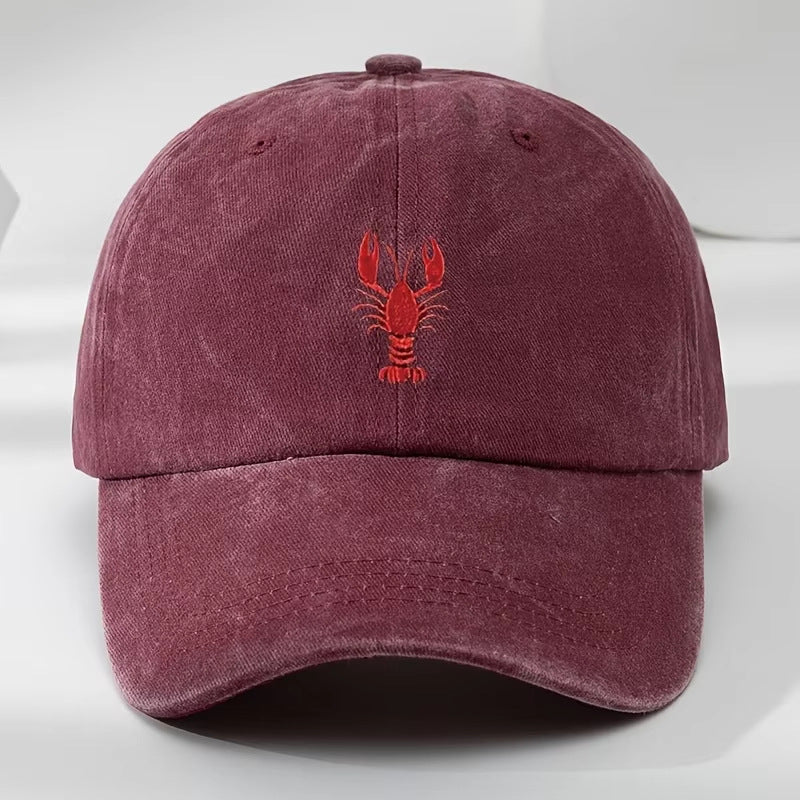 Unisex Baseball Cap with Lobster Embroidery