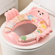 Cartoon Bear Portable Toilet Seat – Cute Travel Lid for Kids, Durable Plastic, Easy‑Clean