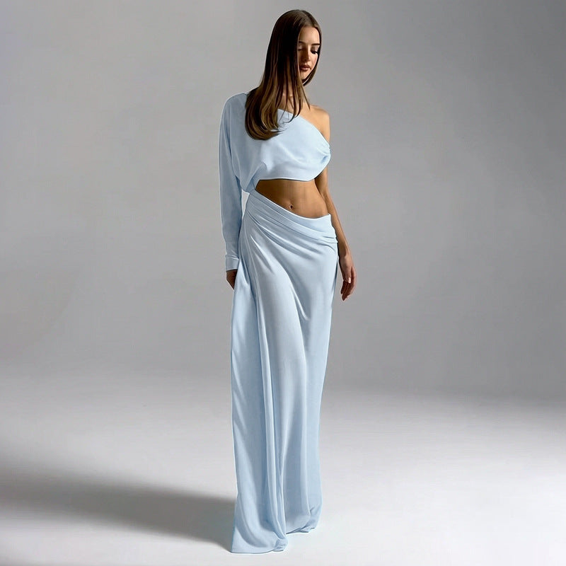 Chic One-Shoulder Chiffon A-Line Summer Dress