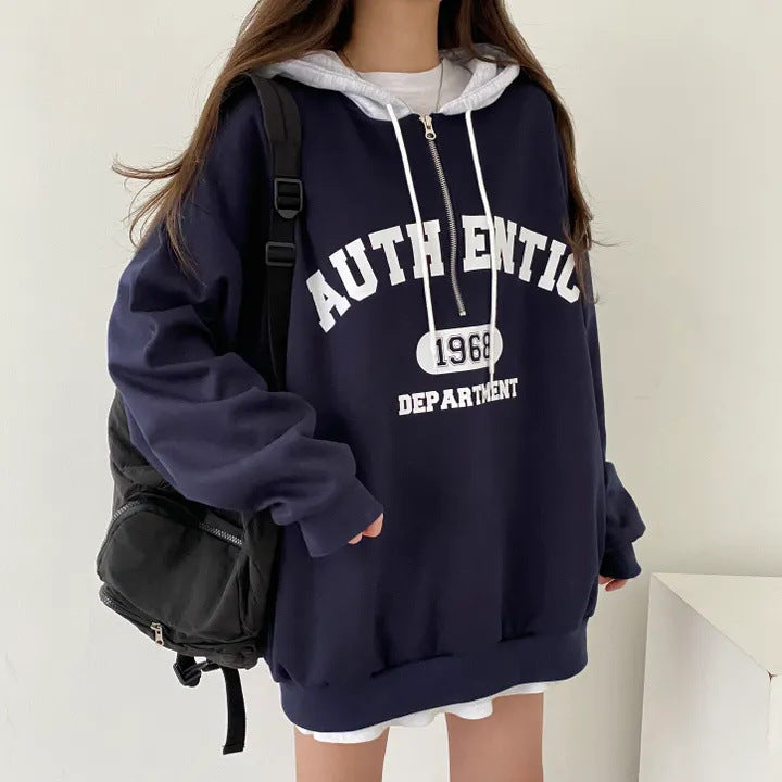 Niche Style Zip-Up Hoodie Sweatshirt