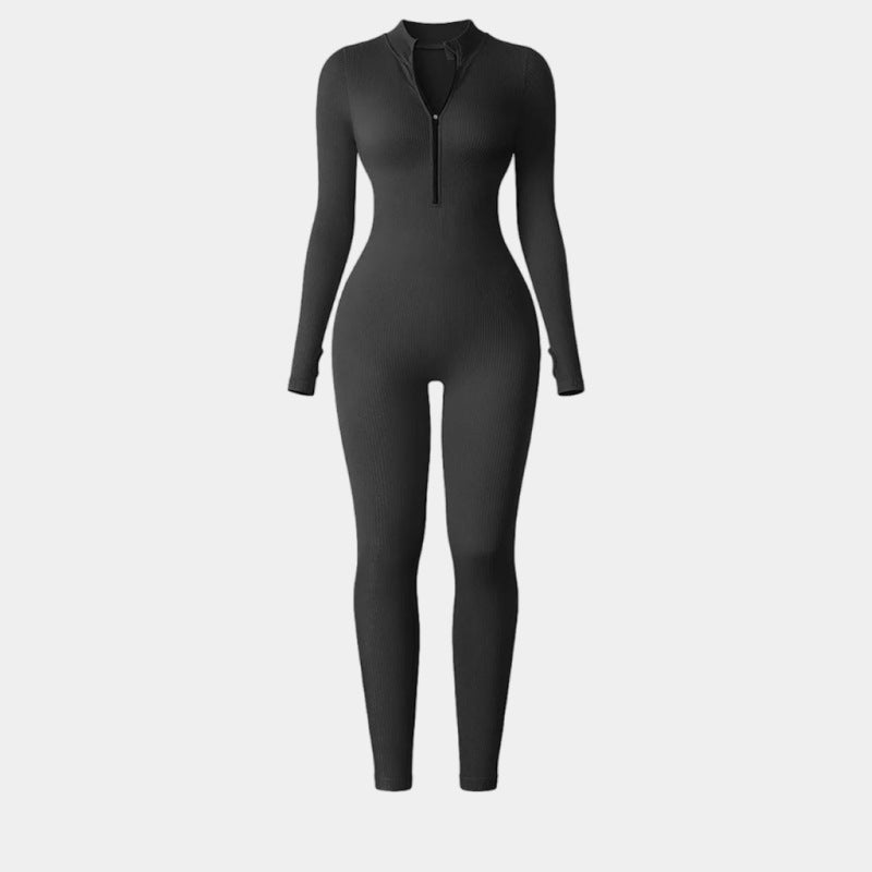 Seamless Ribbed Yoga Romper for Women