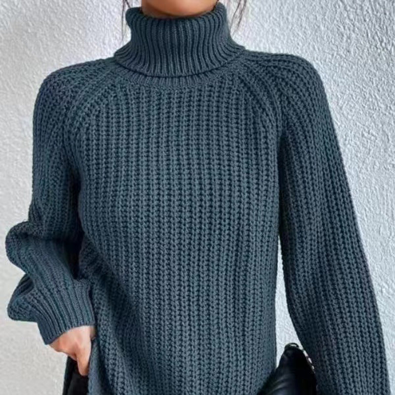 Comfortable Womens Top with a High Fold-over Collar