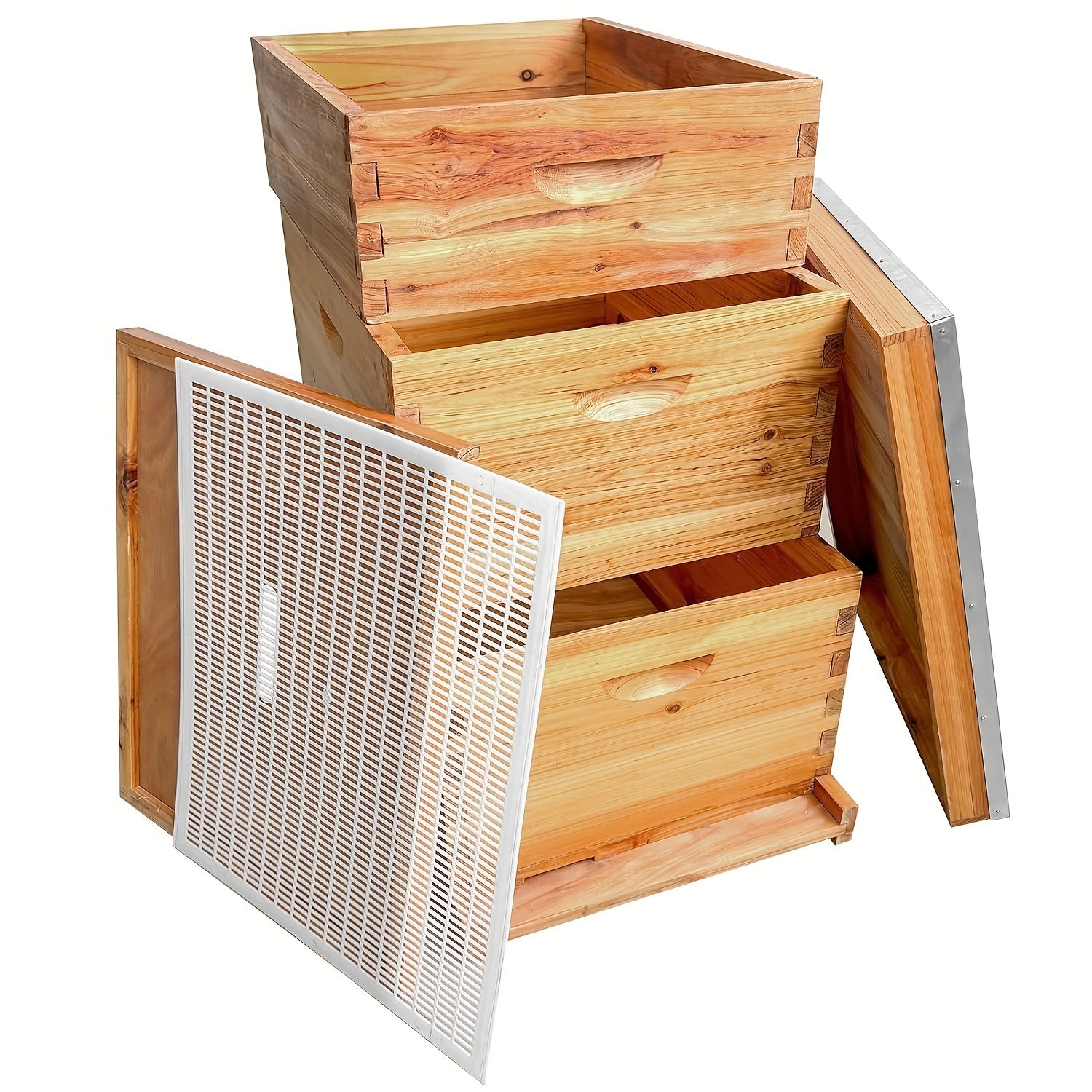 Langstroth Beehive Kit – 5‑Layer Beeswax‑Coated Hive with Deep Boxes and Medium Super for Beginners