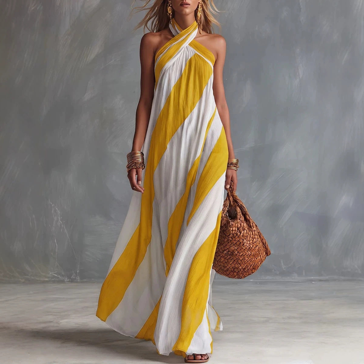 Women's Solid Loose Casual Maxi Dress