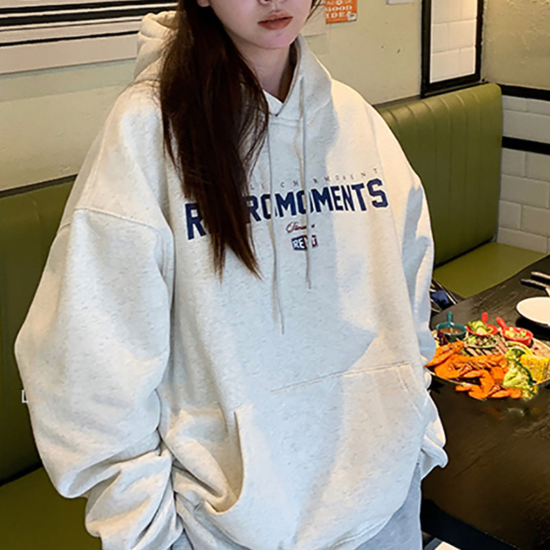 Women's Velvet Padded Hooded Sweatshirt