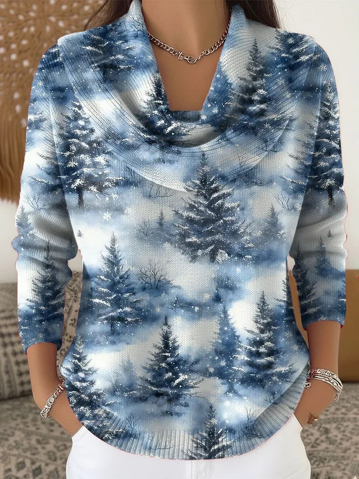 Womens Casual Loose-fitting Pullover Hoodie with a Cowl Neck