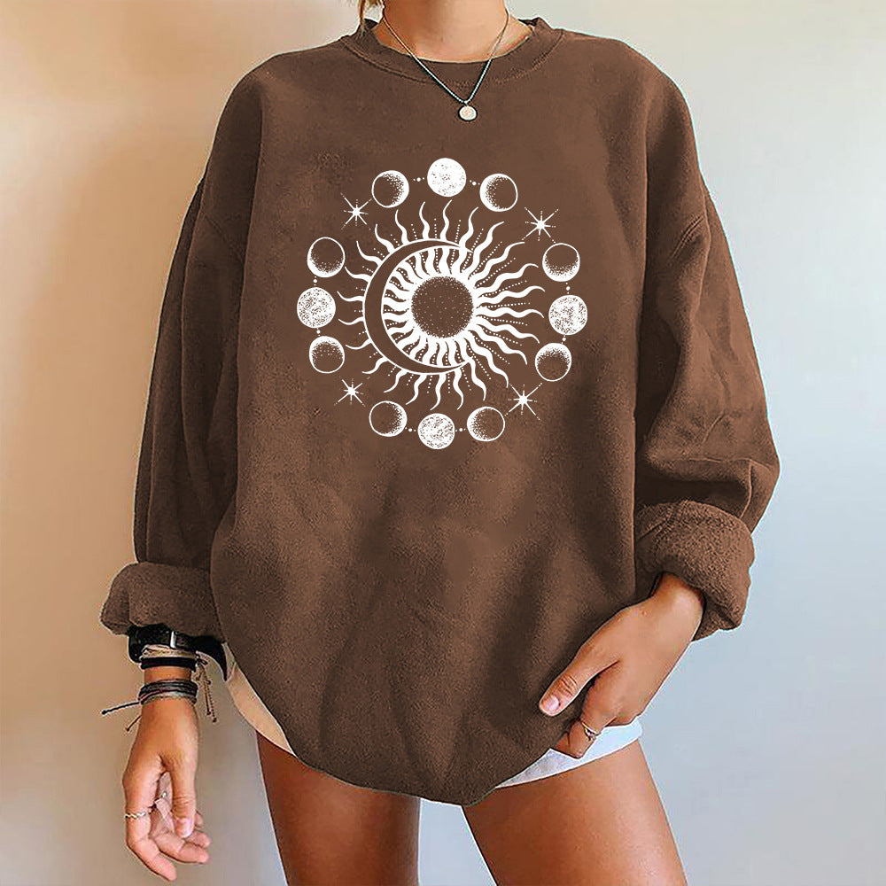 Mysterious Sun & Moon Third Eye Oversized Hoodie