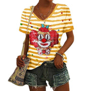 Ladies New V-neck Short-sleeved Top