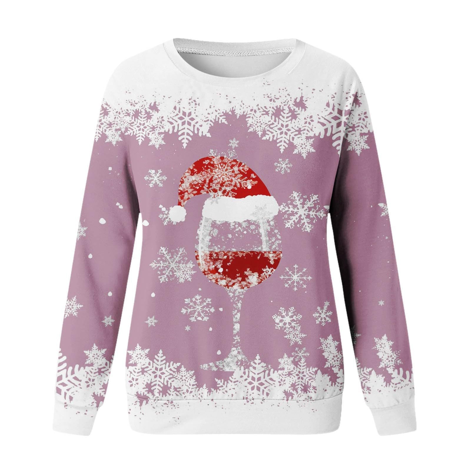 Festive 3D Print Christmas Women's Casual Crewneck Sweater