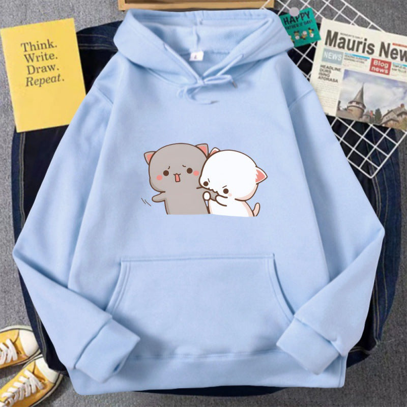 Women's Cartoon Print Casual Hoodie Streetwear Pullover