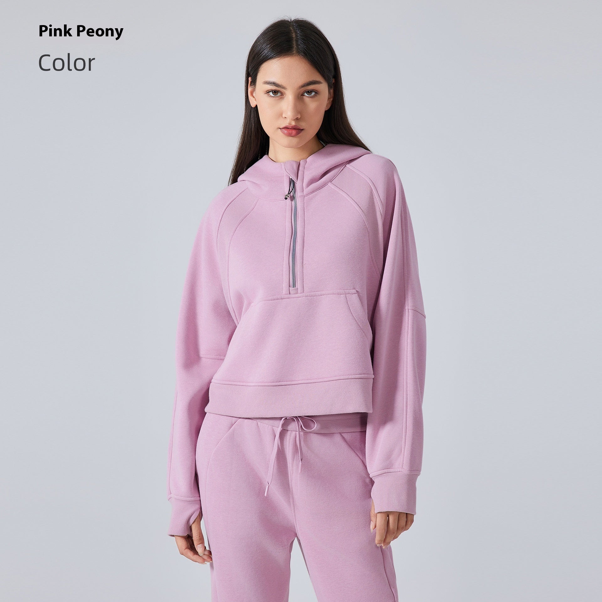 Fleece-Lined Half-Zip Yoga Hoodie for Warmth & Comfort