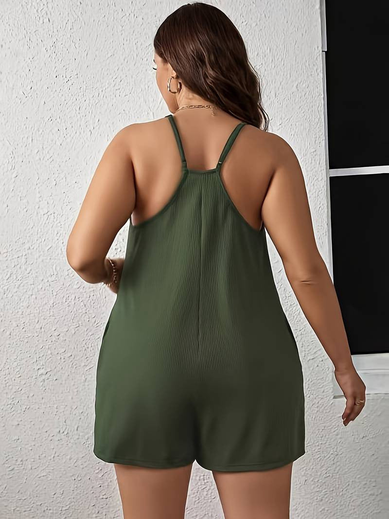 Sexy Plus Size V-Neck Suspender Romper