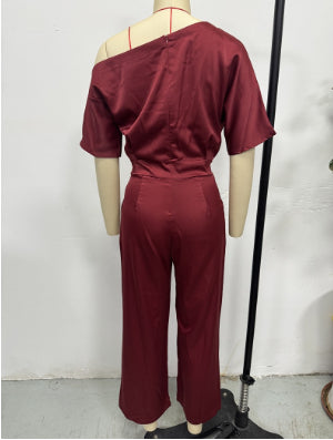 Elegant Asymmetrical One-Piece Formal Jumpsuit