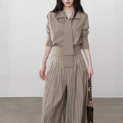 All-matching Lace-up Simple Graceful Slimming Long-sleeved Shirt Women