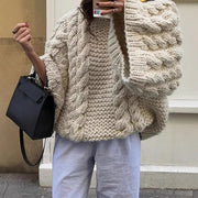 Loose Casual Versatile Solid-color Fashionable and Elegant Knit Sweater