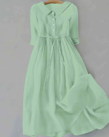 Women's Collared Five-button Dress