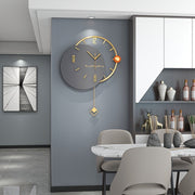 27-inch Large Wall Clock Living Room Decorative Wall Clock Modern Metal Wall Clock Silent Non-Tick Suitable For Bedroom, Kitchen, Dining Room, Indoor Home Decor Large Decorative Round Black Unique Wall Clock Battery Operated (Batteries Not Included)