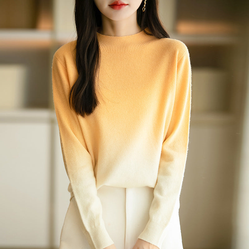 Loose Thick Idle Style Knitwear Gradient Color Sweater