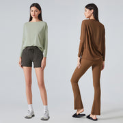 Skin-friendly Nude Feel Yoga Long Sleeve Loose Casual Running Top