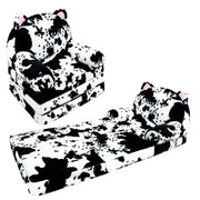 Milk Cow Pattern Foldable Kids Sofa Chair with Removable Washable Cover