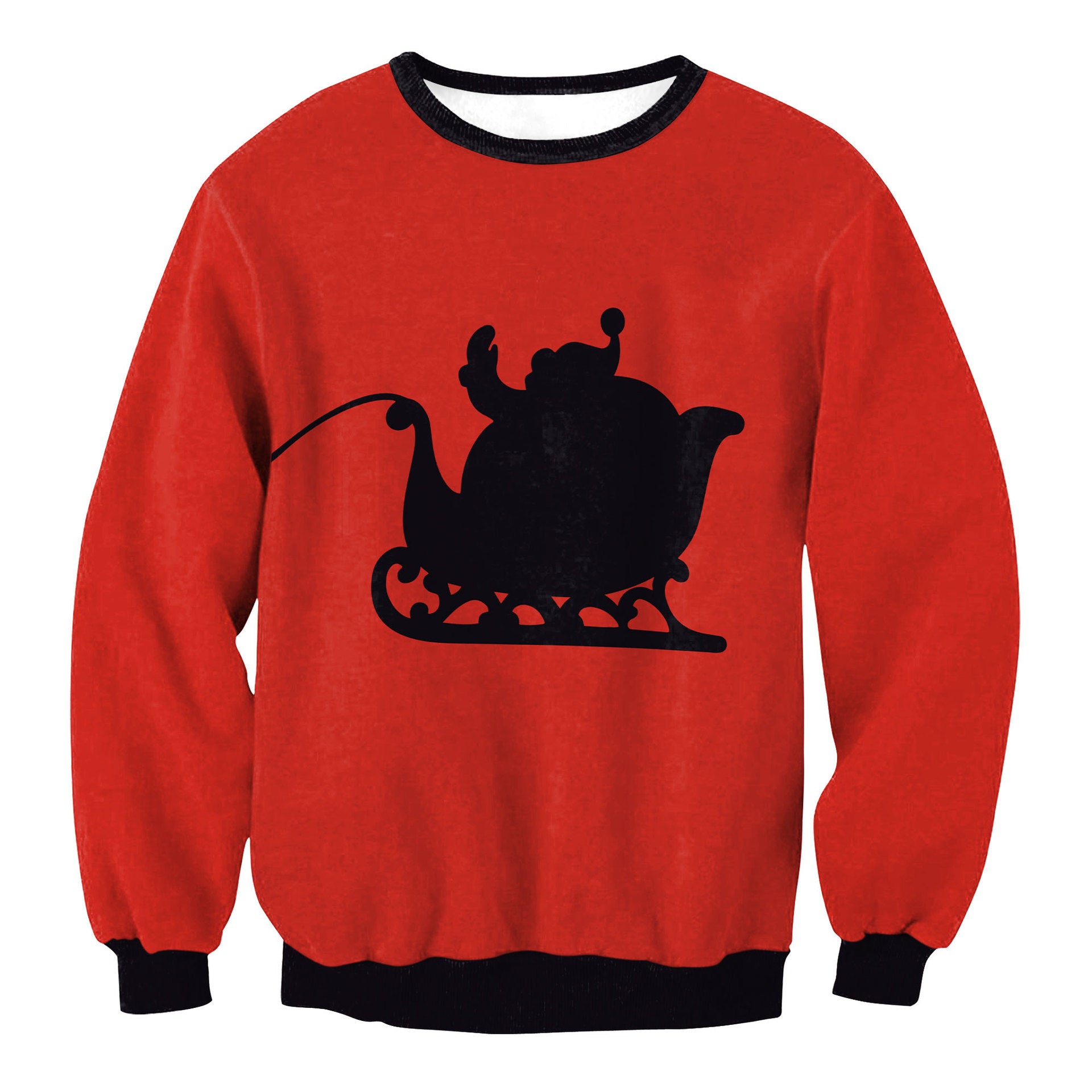 Festive Christmas Elk Print Crewneck Women's Sweater