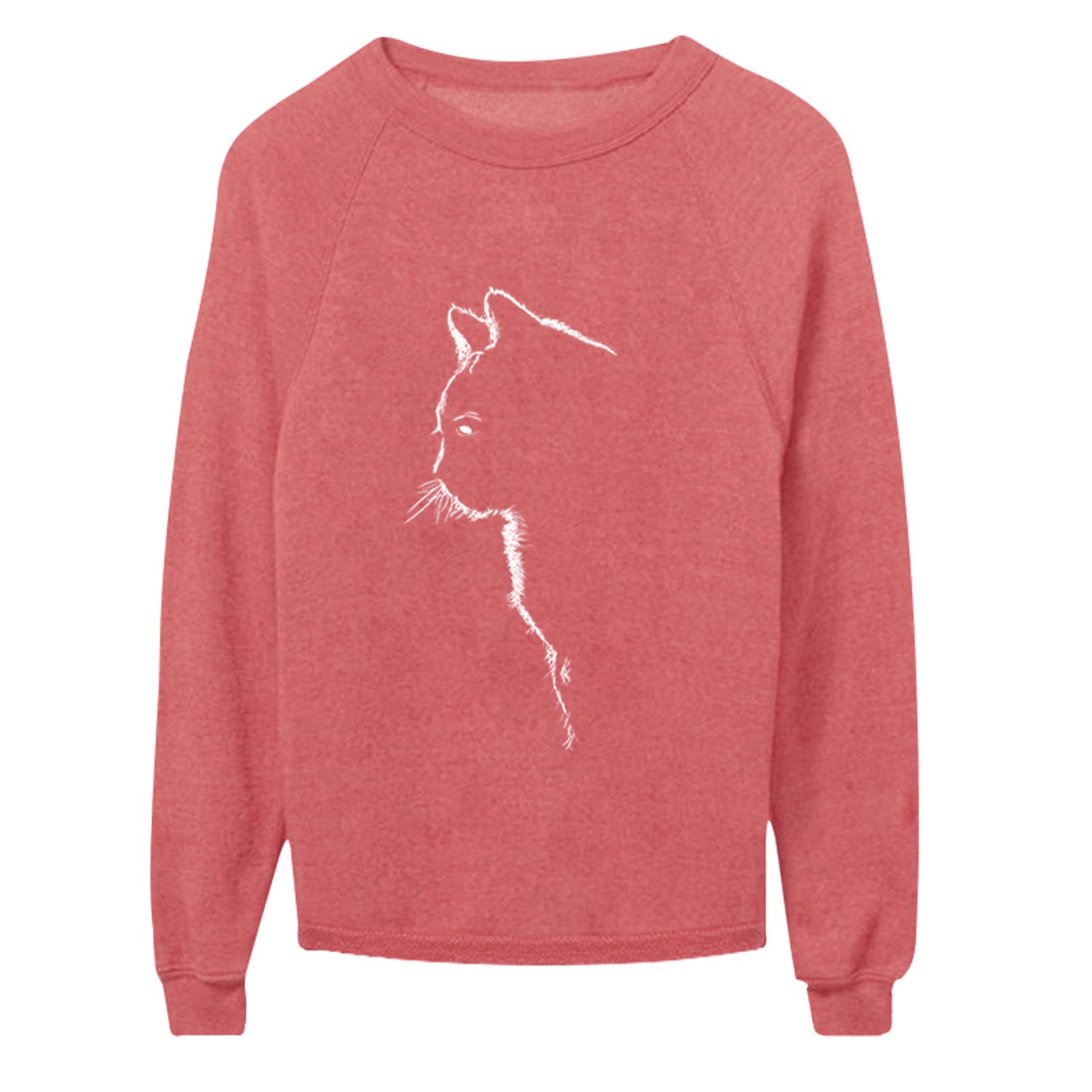 Cute Cat Print Long Sleeve Pullover Sweater