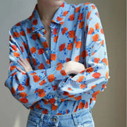 Design-print Retro Long-sleeved Shirt