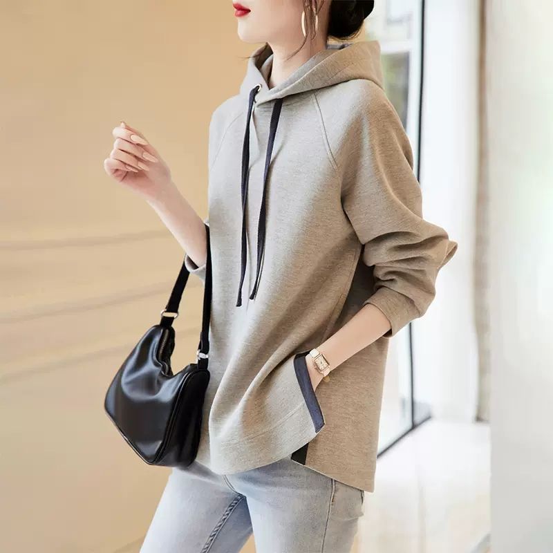 Women's Casual Cotton Loose-Fit Hooded Sweatshirt