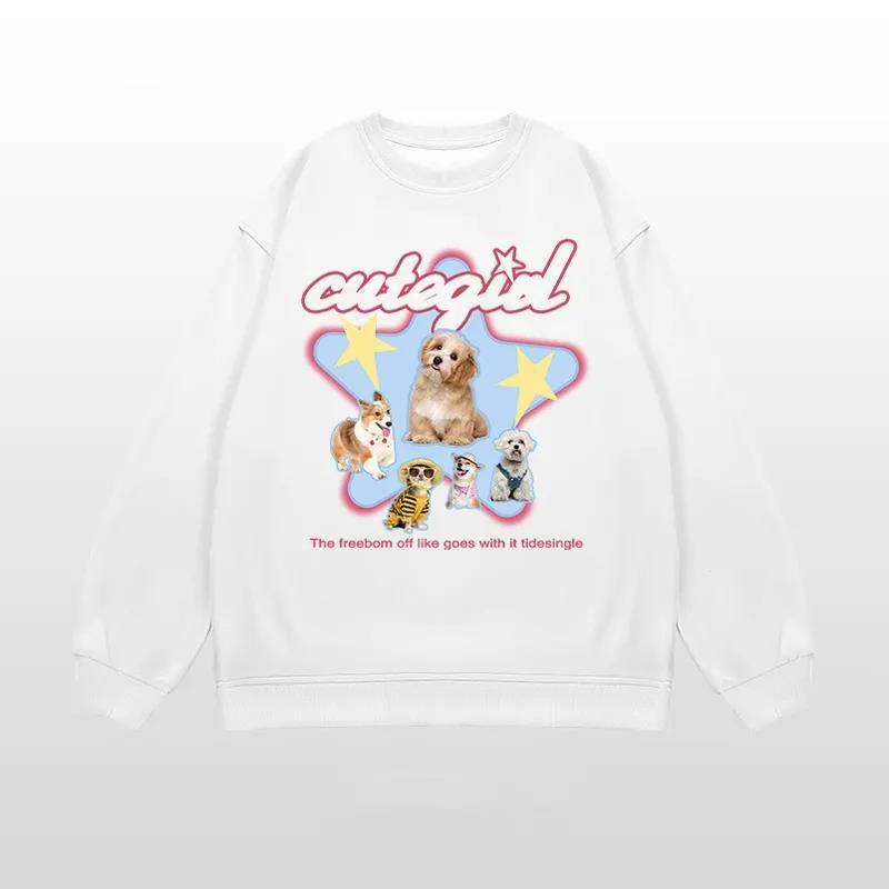 Vintage Retro Crew Neck Loose Cotton Sweater
