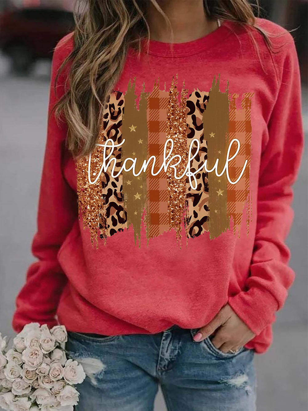 Women's 3D Printed Loose Long Sleeve Pullover Hoodie