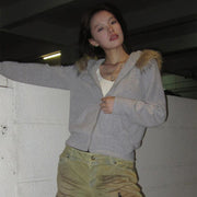 Retro Thick Plush Women's Winter Hooded Jacket