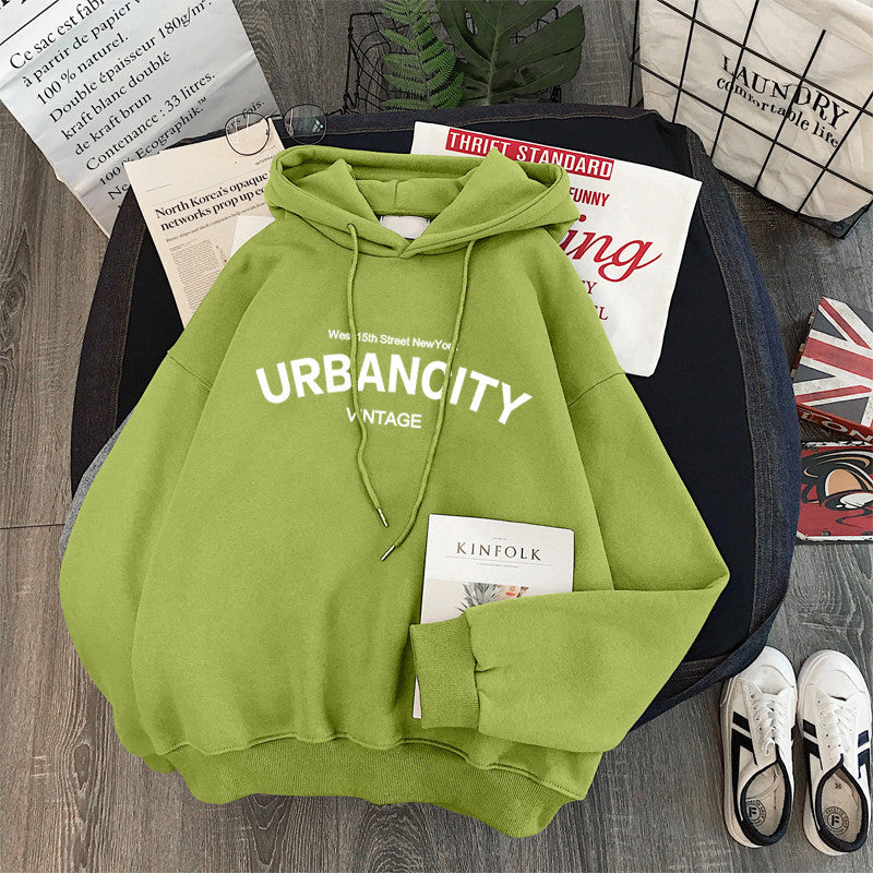Casual Loose Long-Sleeve Hooded Sweatshirt
