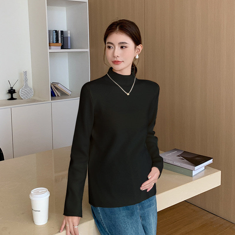 Maternity Sweater Turtleneck Knit Top